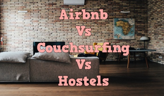 Airbnb couchsurfing hostels